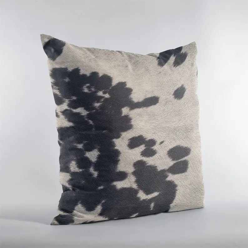 Plutus Black Cowhide Animal Luxury Throw Pillow Plutus Brands