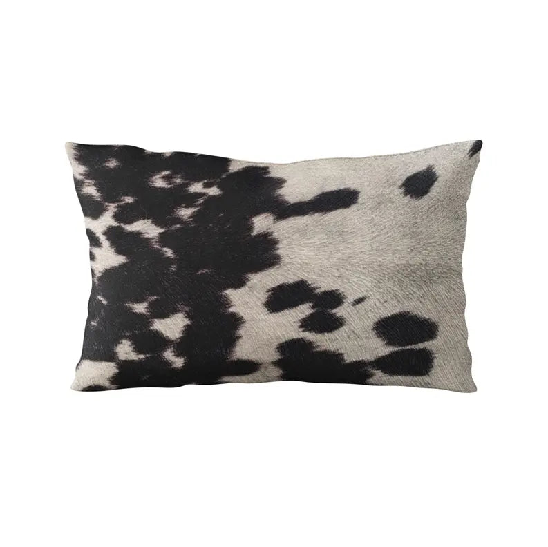 Plutus Black Cowhide Animal Luxury Throw Pillow Plutus Brands