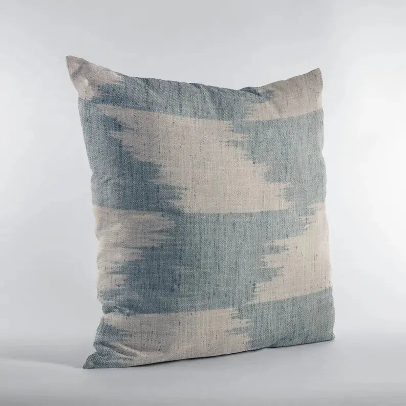 Plutus Blue Faded Abstract Luxury Throw Pillow Plutus Brands