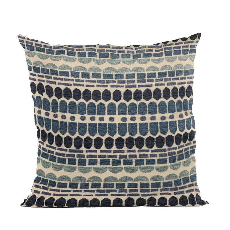 Plutus Blue Harmony Border Luxury Throw Pillow Plutus Brands