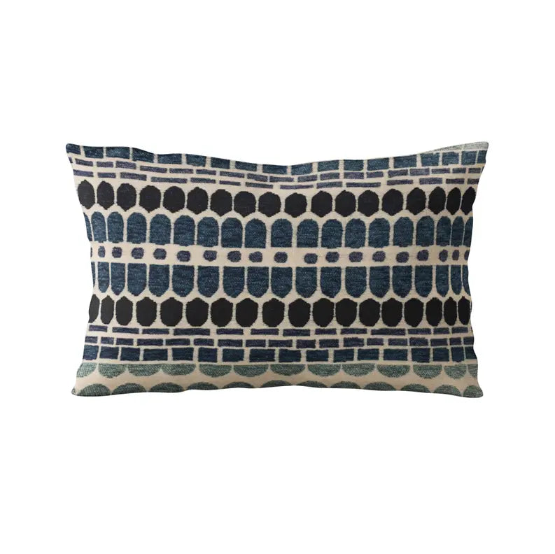 Plutus Blue Harmony Border Luxury Throw Pillow Plutus Brands