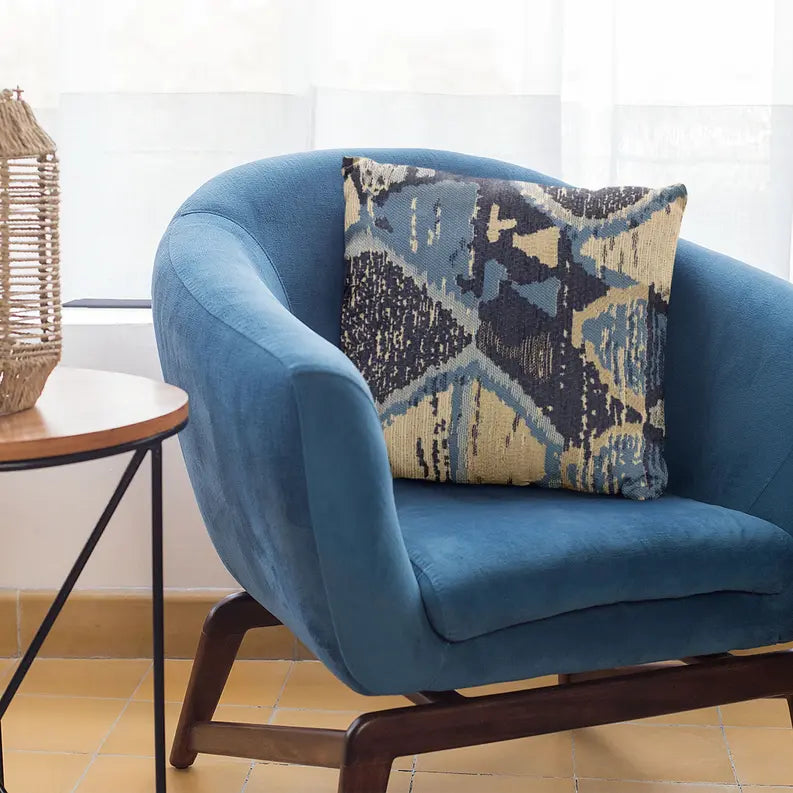 Plutus Blue Hidden Seas Abstract Luxury Throw Pillow Plutus Brands