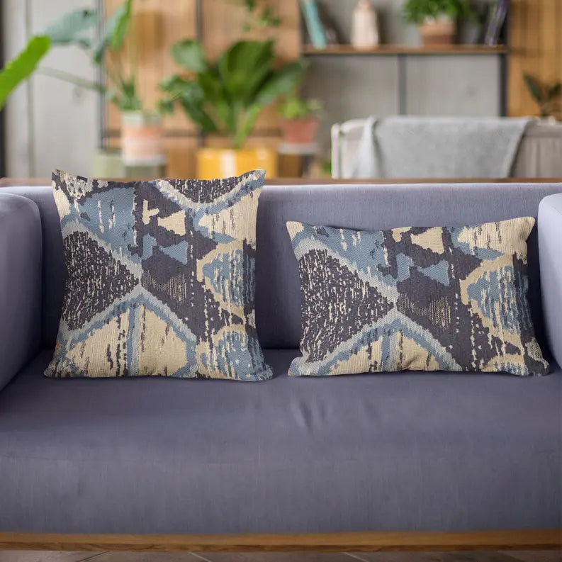 Plutus Blue Hidden Seas Abstract Luxury Throw Pillow Plutus Brands