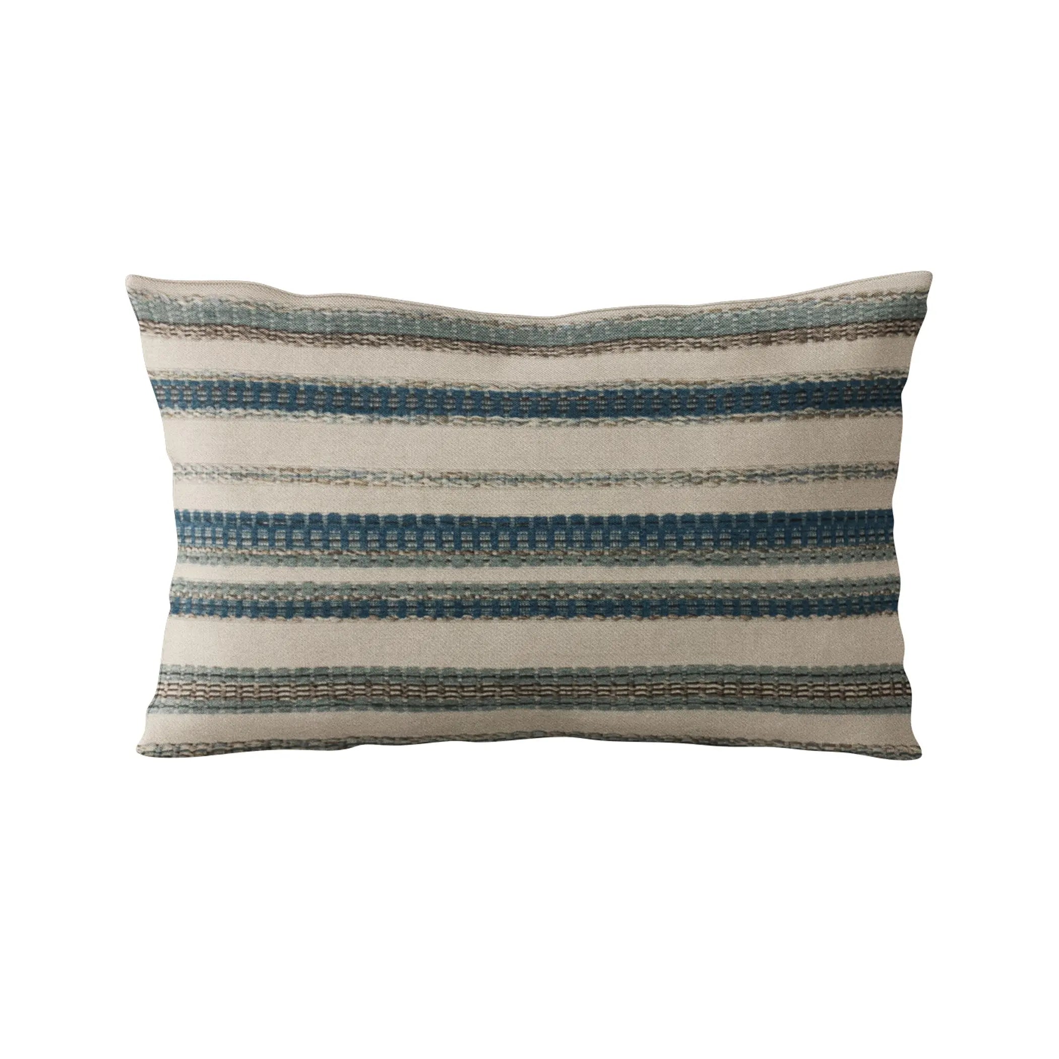 Plutus Blue Lanes Stripe Luxury Throw Pillow Plutus Brands