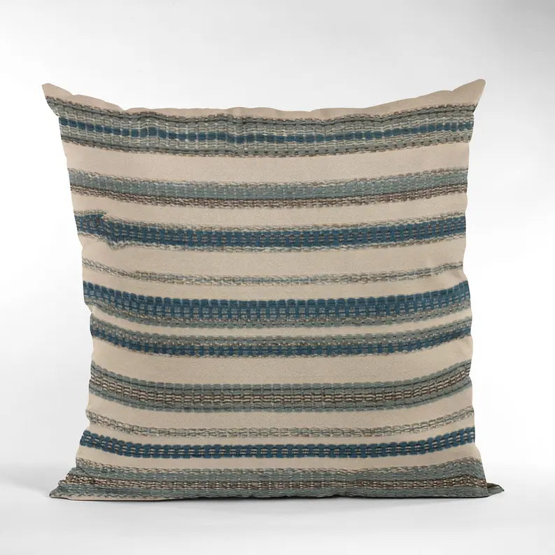 Plutus Blue Lanes Stripe Luxury Throw Pillow Plutus Brands