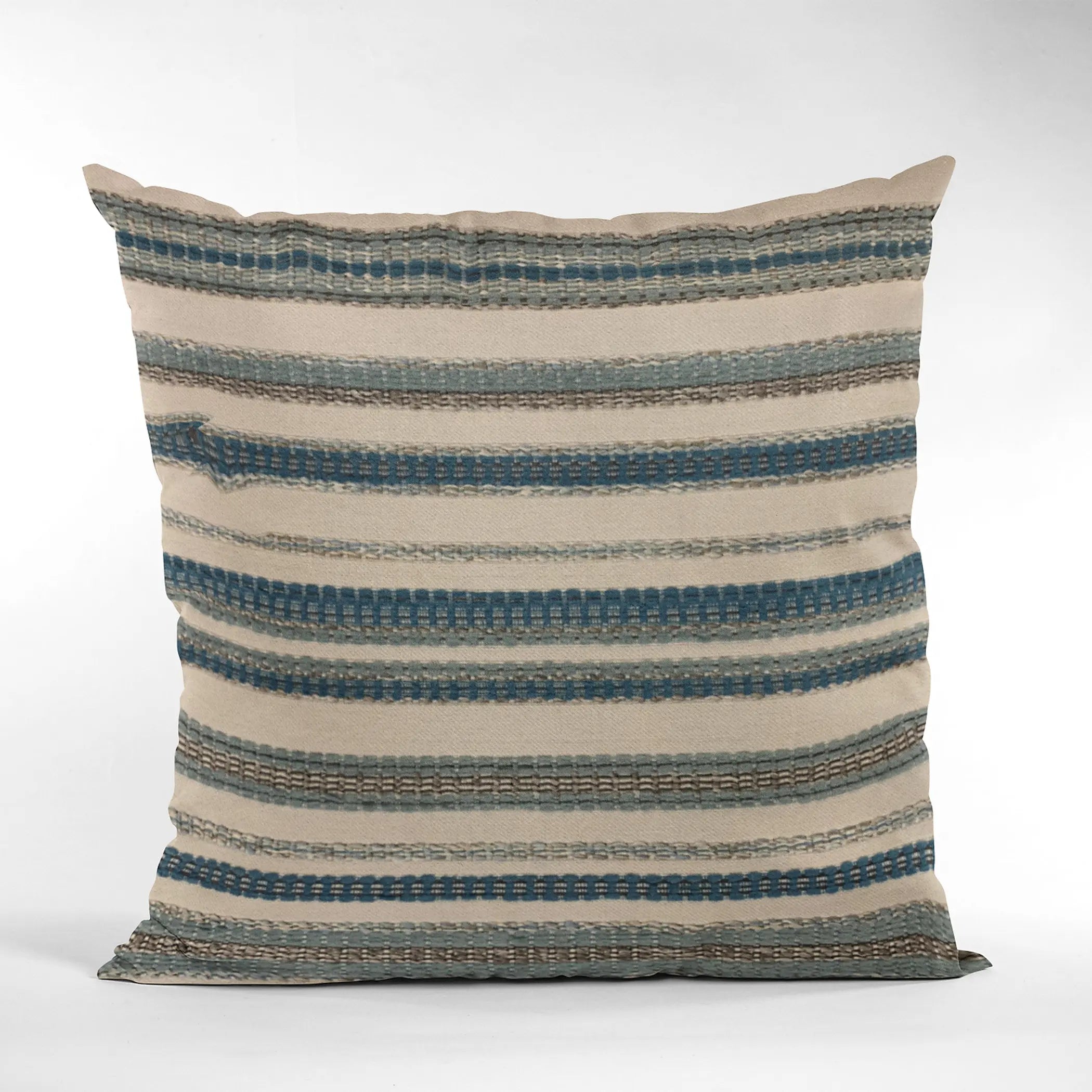 Plutus Blue Lanes Stripe Luxury Throw Pillow Plutus Brands