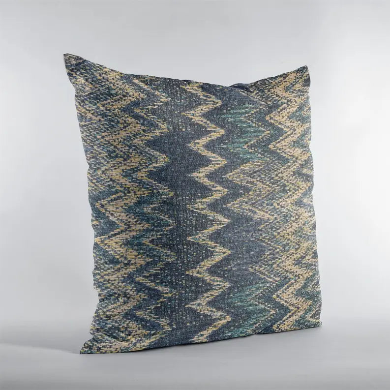 Plutus Blue Wave Chevron Luxury Throw Pillow Plutus Brands