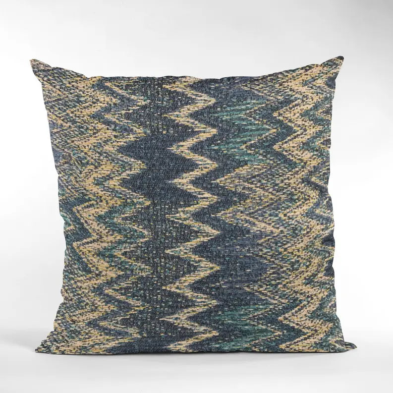 Plutus Blue Wave Chevron Luxury Throw Pillow Plutus Brands
