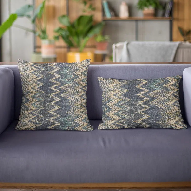 Plutus Blue Wave Chevron Luxury Throw Pillow Plutus Brands