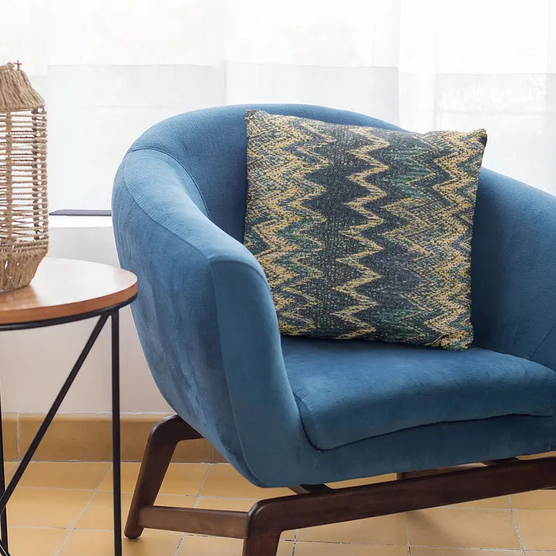 Plutus Blue Wave Chevron Luxury Throw Pillow Plutus Brands