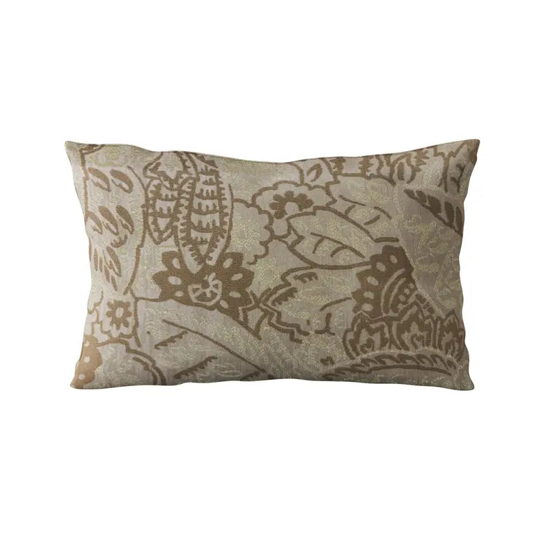 Plutus Brown Mustard Jacquard Luxury Throw Pillow Plutus Brands