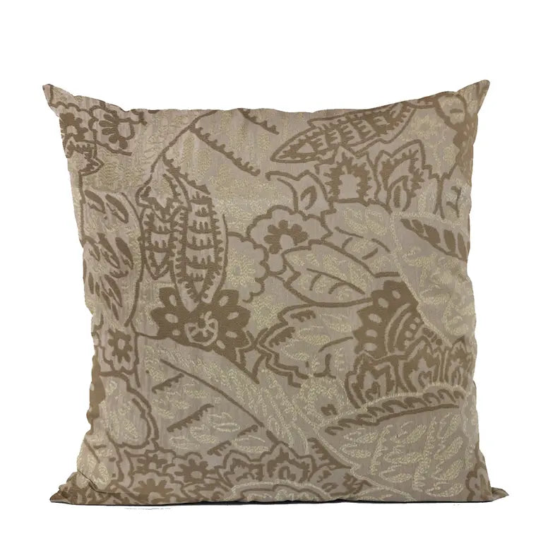 Plutus Brown Mustard Jacquard Luxury Throw Pillow Plutus Brands
