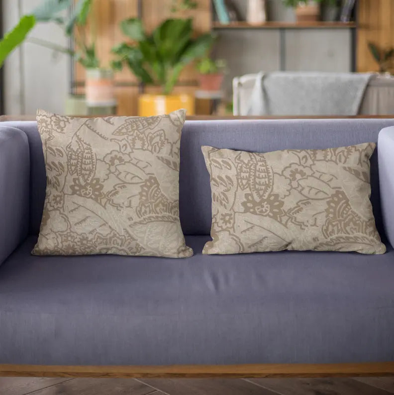 Plutus Brown Mustard Jacquard Luxury Throw Pillow Plutus Brands