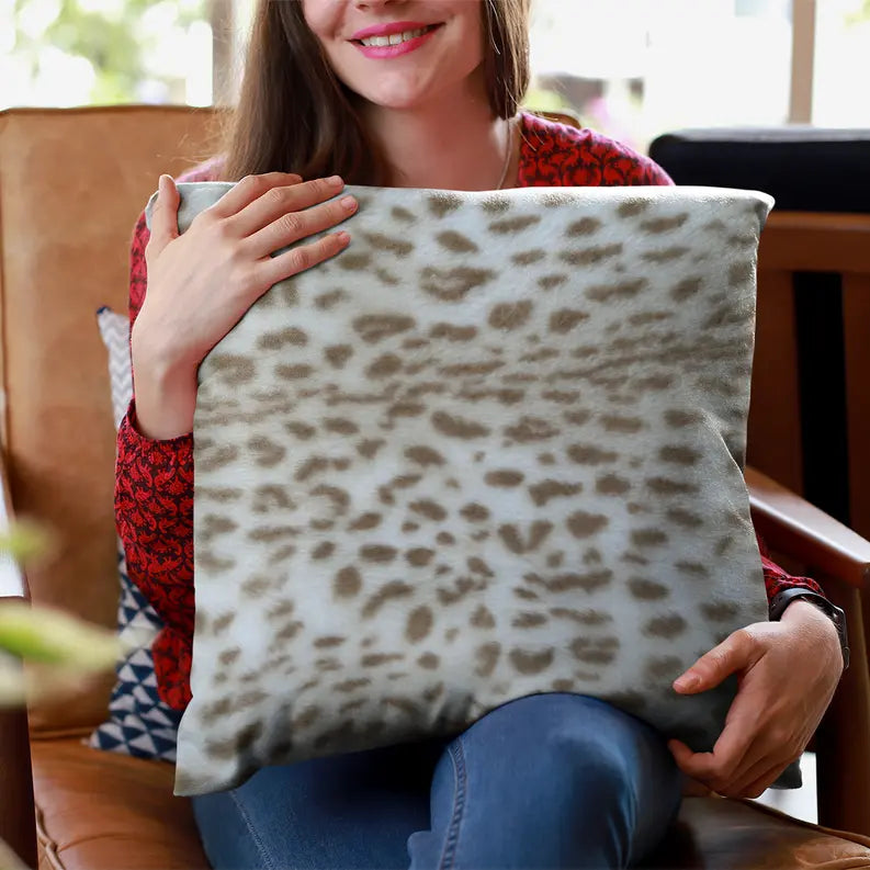 Plutus Brown Taupe Savannah Cat Animal Faux Fur Luxury Throw Pillow Plutus Brands