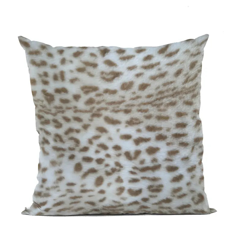 Plutus Brown Taupe Savannah Cat Animal Faux Fur Luxury Throw Pillow Plutus Brands