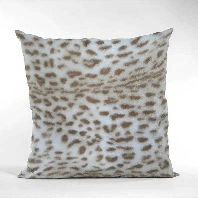 Plutus Brown Taupe Savannah Cat Animal Faux Fur Luxury Throw Pillow Plutus Brands