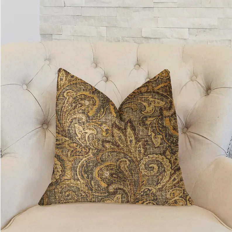 Plutus Cypress Field Brown Luxury Throw Pillow Plutus Brands