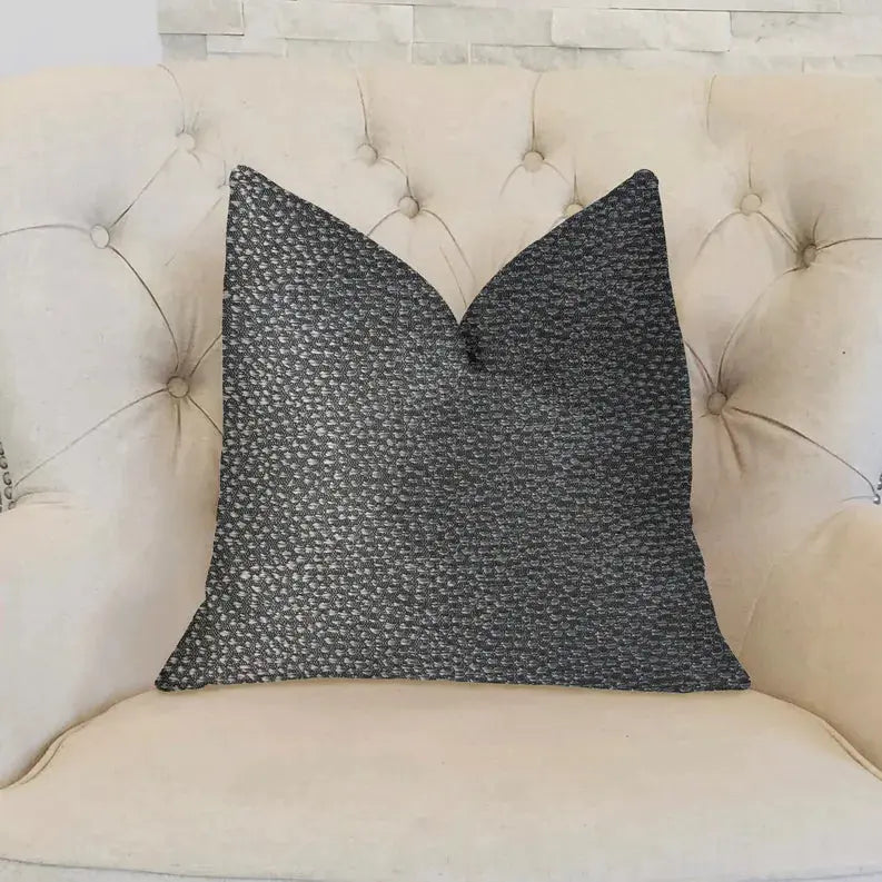 Plutus Eloquent Haze Silver Luxury Throw Pillow Plutus Brands