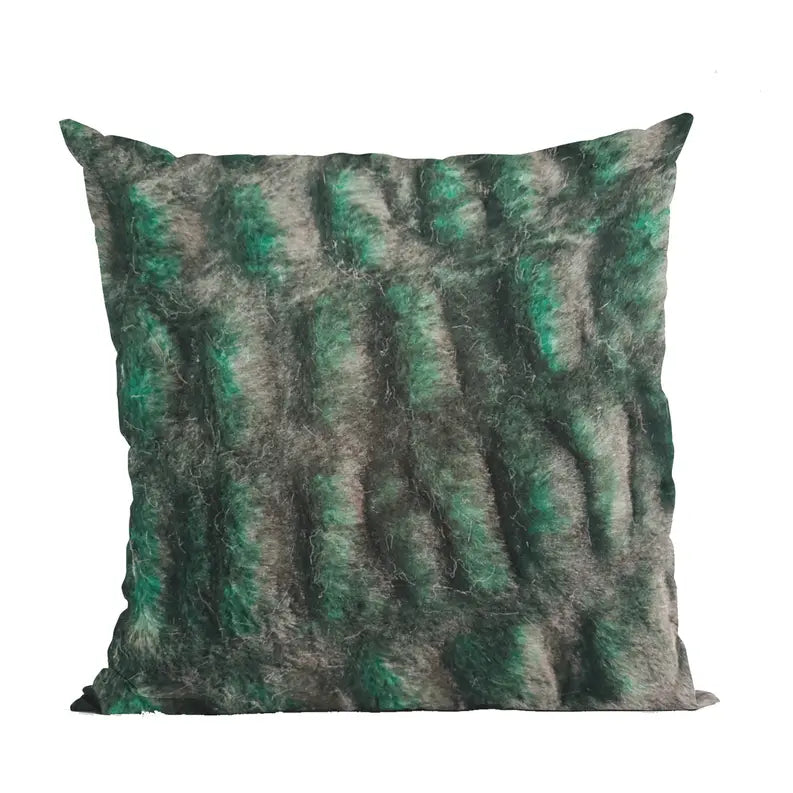 Plutus Emerald Green Plush Pelt Animal Faux Fur Luxury Throw Pillow Plutus Brands