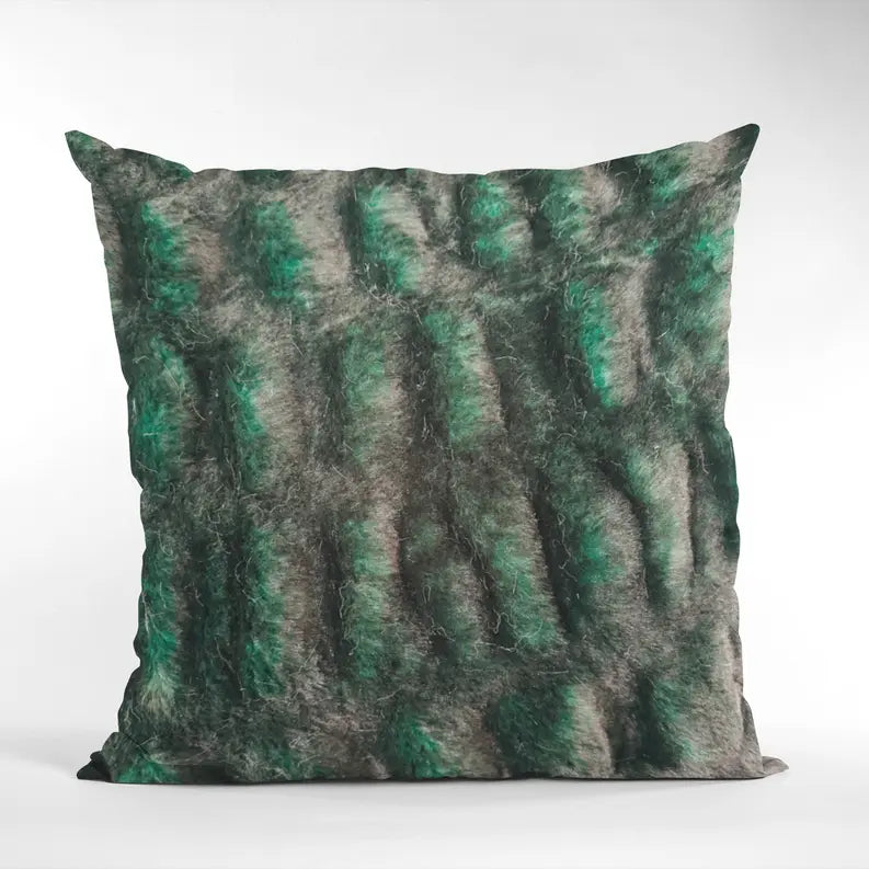 Plutus Emerald Green Plush Pelt Animal Faux Fur Luxury Throw Pillow Plutus Brands