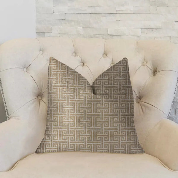 Plutus Emperor Gray and Beige Luxury Throw Pillow Plutus Brands