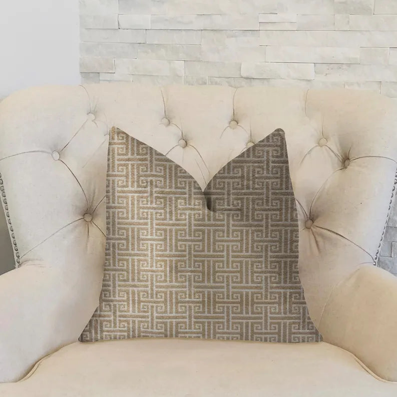 Plutus Emperor Gray and Beige Luxury Throw Pillow Plutus Brands