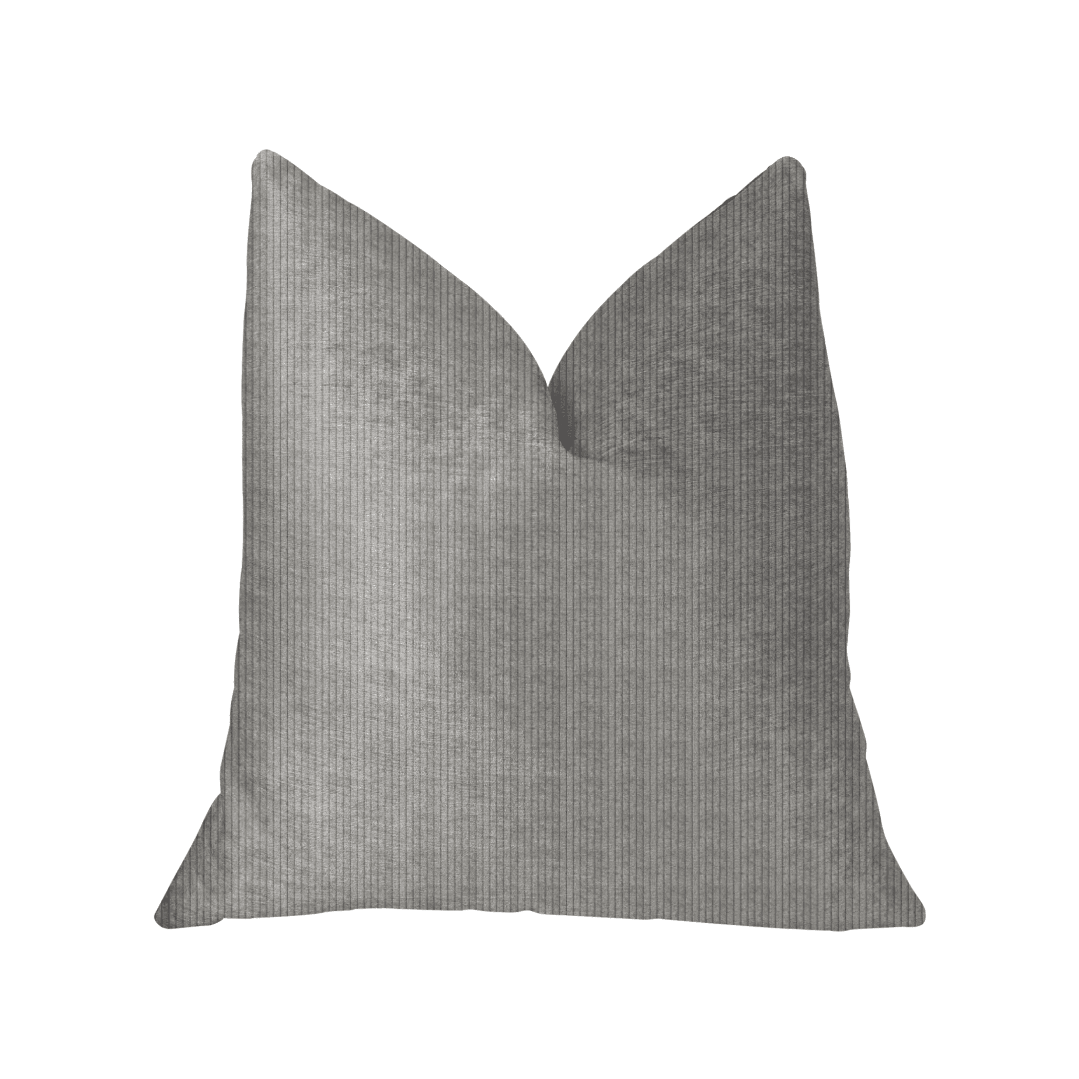 Plutus Fremont Gray and Silver Luxury Throw Pillow Plutus Brands
