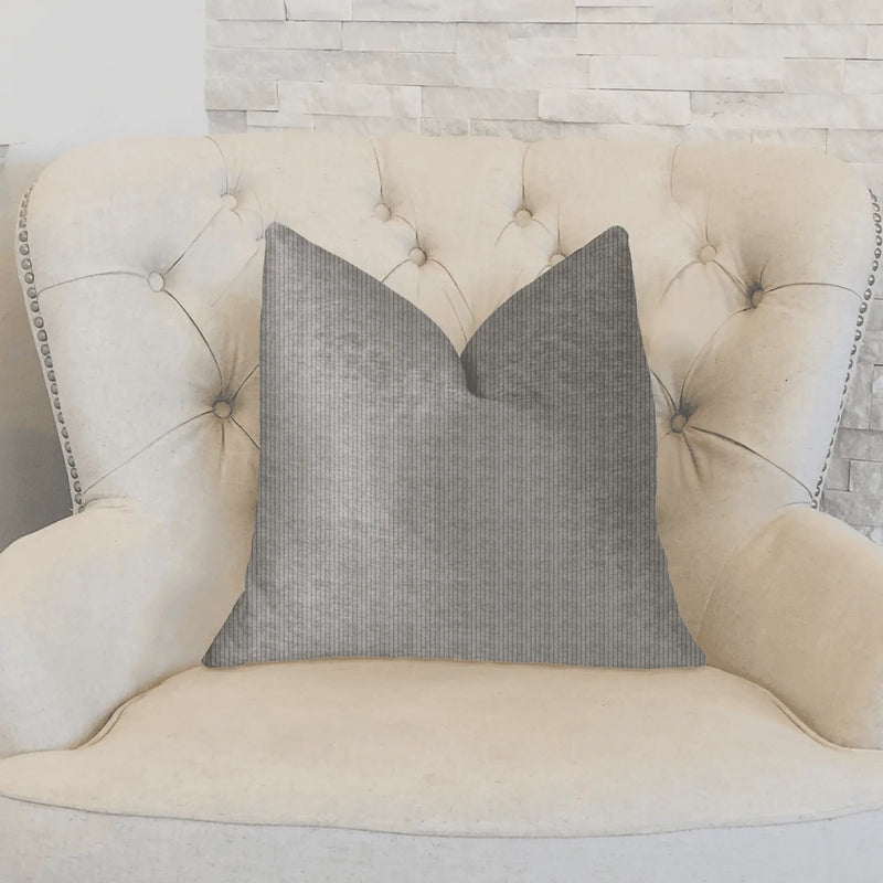 Plutus Fremont Gray and Silver Luxury Throw Pillow Plutus Brands