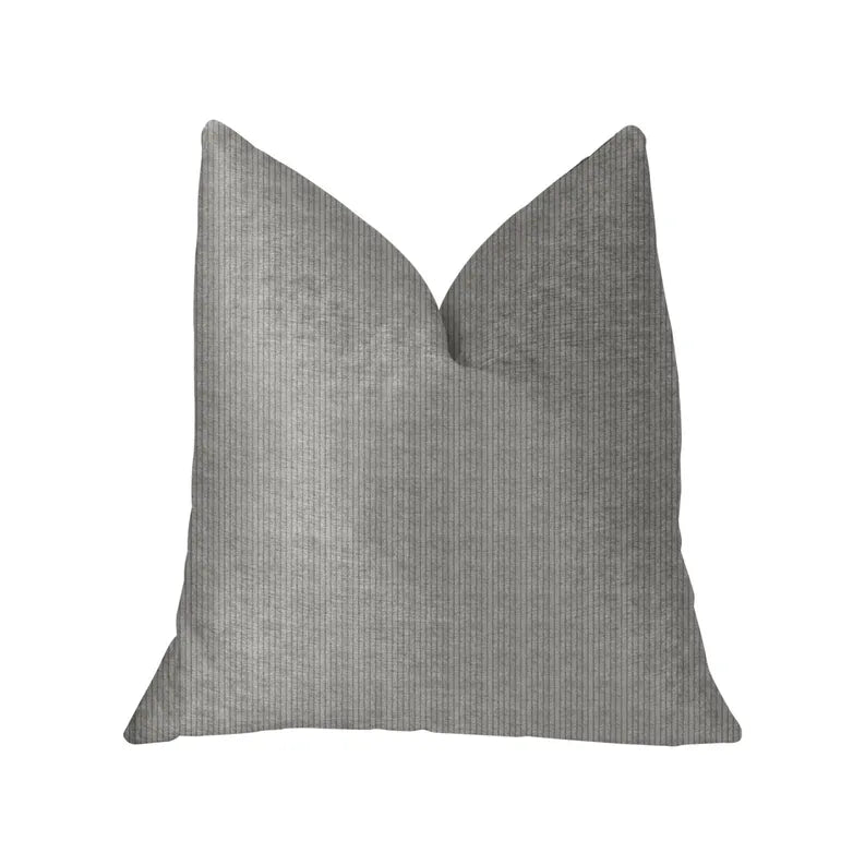 Plutus Fremont Gray and Silver Luxury Throw Pillow Plutus Brands
