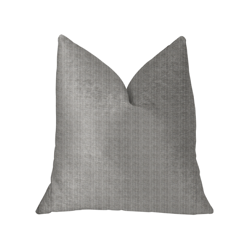 Plutus Fremont Gray and Silver Luxury Throw Pillow Plutus Brands
