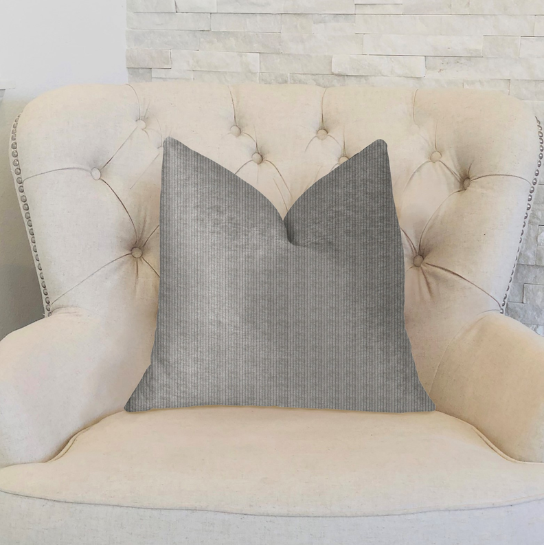 Plutus Fremont Gray and Silver Luxury Throw Pillow Plutus Brands