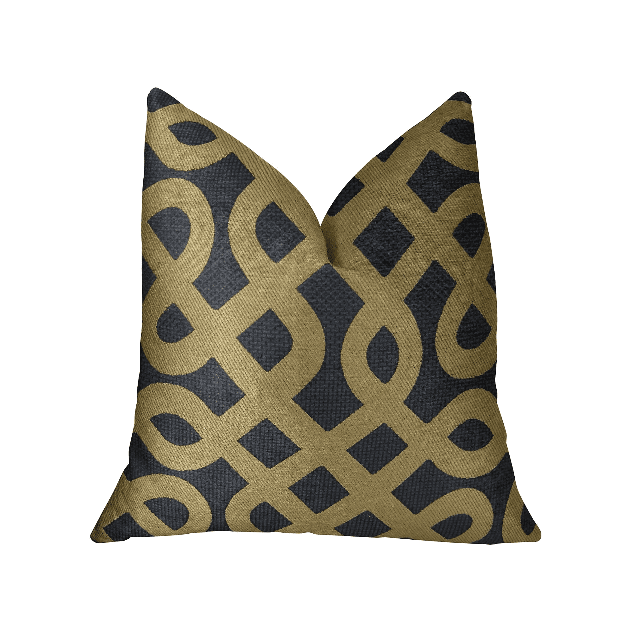 Plutus Golden Maze Black and Gold Handmade Luxury Pillow Plutus Brands
