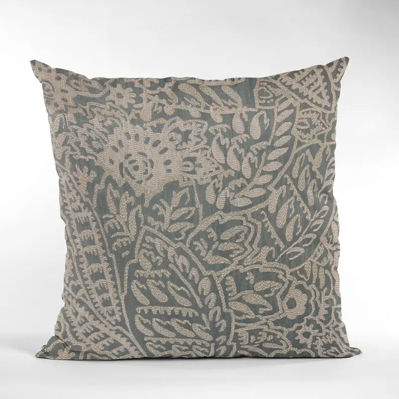 Plutus Gray Festive Jacquard Luxury Throw Pillow Plutus Brands