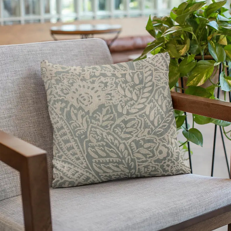 Plutus Gray Festive Jacquard Luxury Throw Pillow Plutus Brands