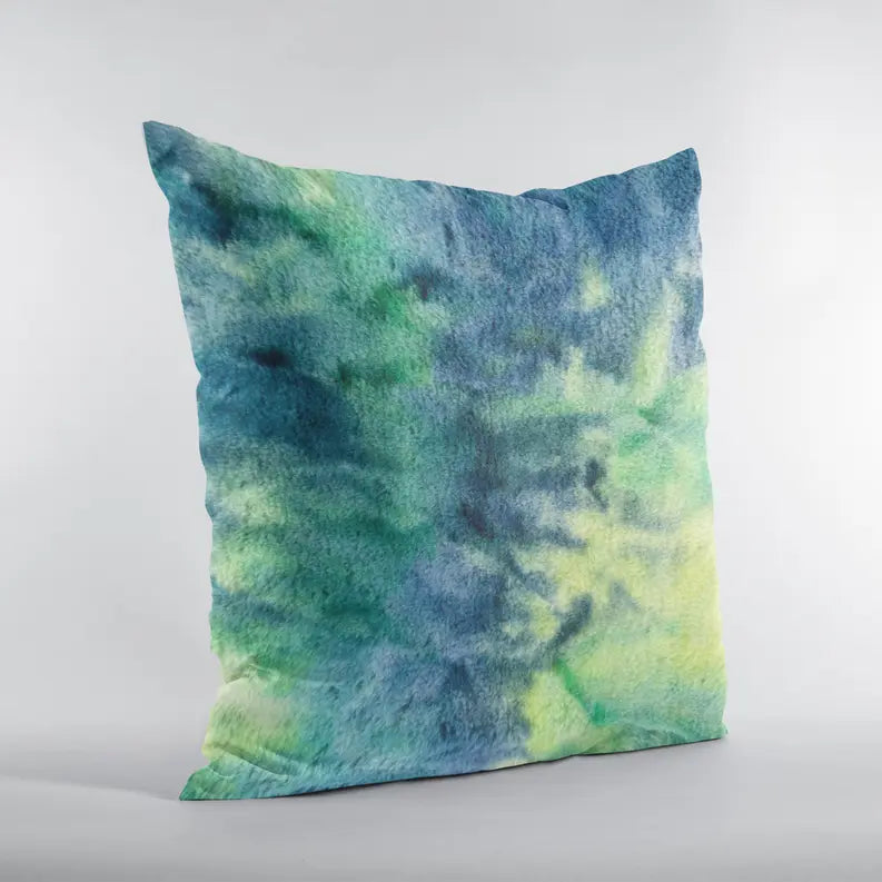 Plutus Green Yellow Blue Northern Lights Animal Faux Fur Luxury Throw Pillow Plutus Brands