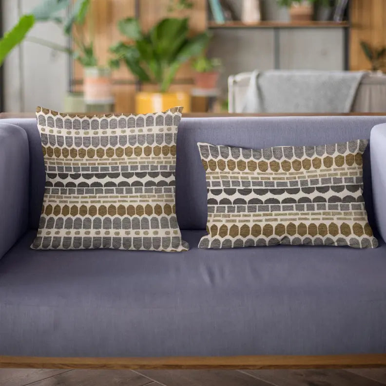 Plutus Green, Gray Harmony Border Luxury Throw Pillow Plutus Brands