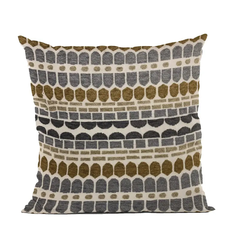 Plutus Green, Gray Harmony Border Luxury Throw Pillow Plutus Brands
