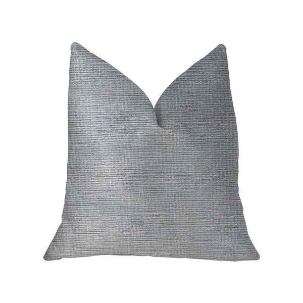 Plutus Icy Sky Blue and Silver Luxury Throw Pillow Plutus Brands