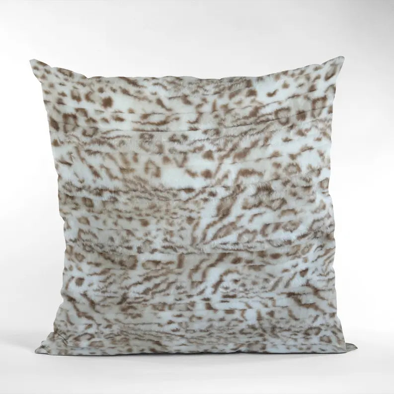 Plutus Light Brown Luxe Lash Animal Faux Fur Luxury Throw Pillow Plutus Brands