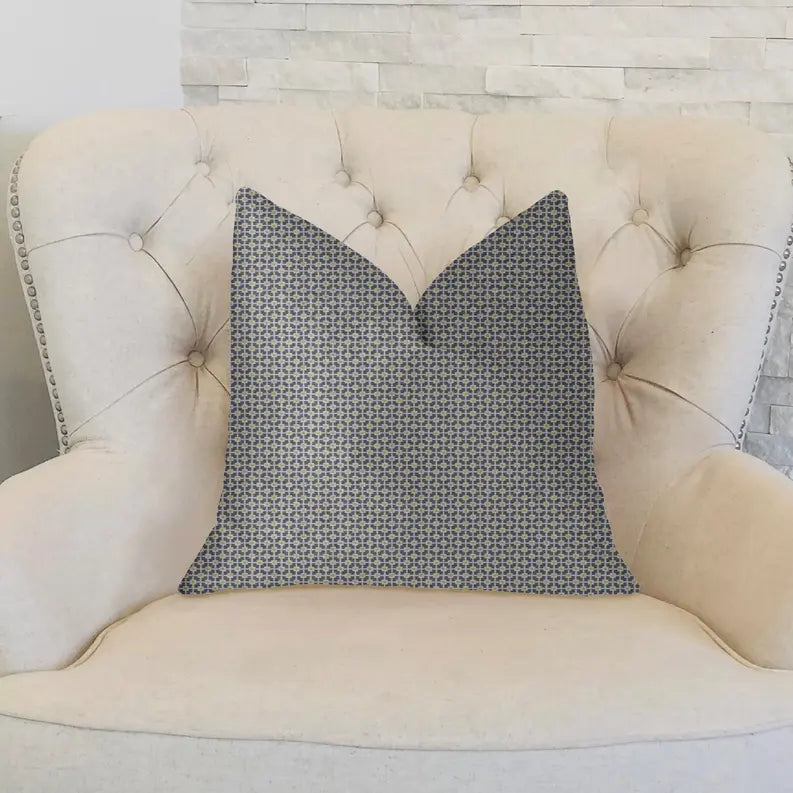 Plutus Mosaic Gray and Beige and Gold Luxury Throw Pillow Plutus Brands