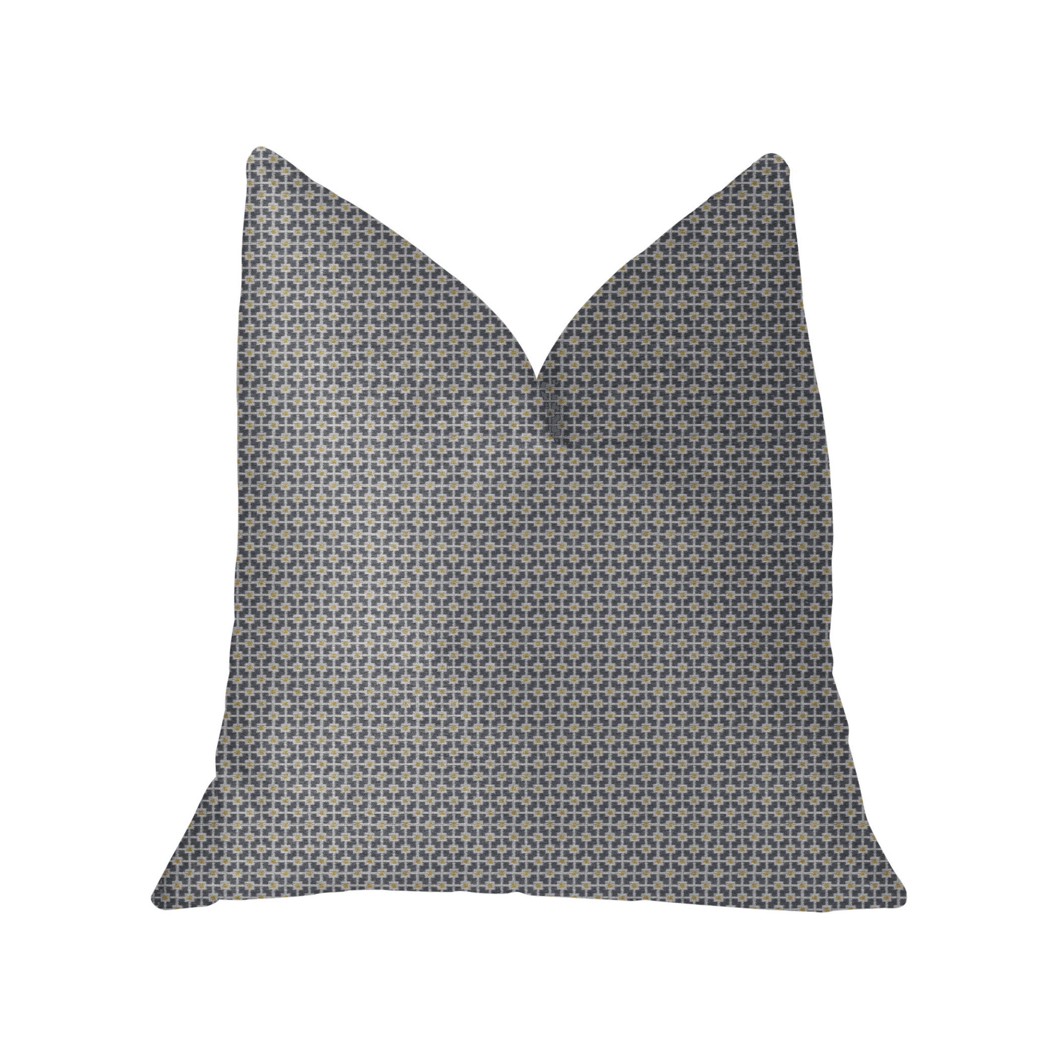Plutus Mosaic Gray and Beige and Gold Luxury Throw Pillow Plutus Brands