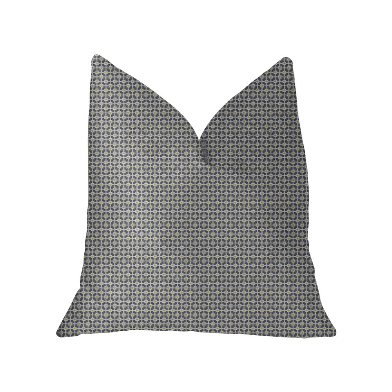 Plutus Mosaic Gray and Beige and Gold Luxury Throw Pillow Plutus Brands