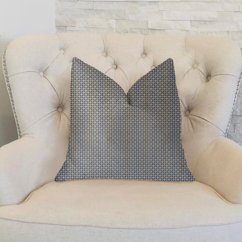 Plutus Mosaic Gray and Beige and Gold Luxury Throw Pillow Plutus Brands