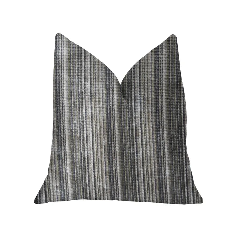Plutus New Hampton Ivory and Blue Luxury Throw Pillow Plutus Brands