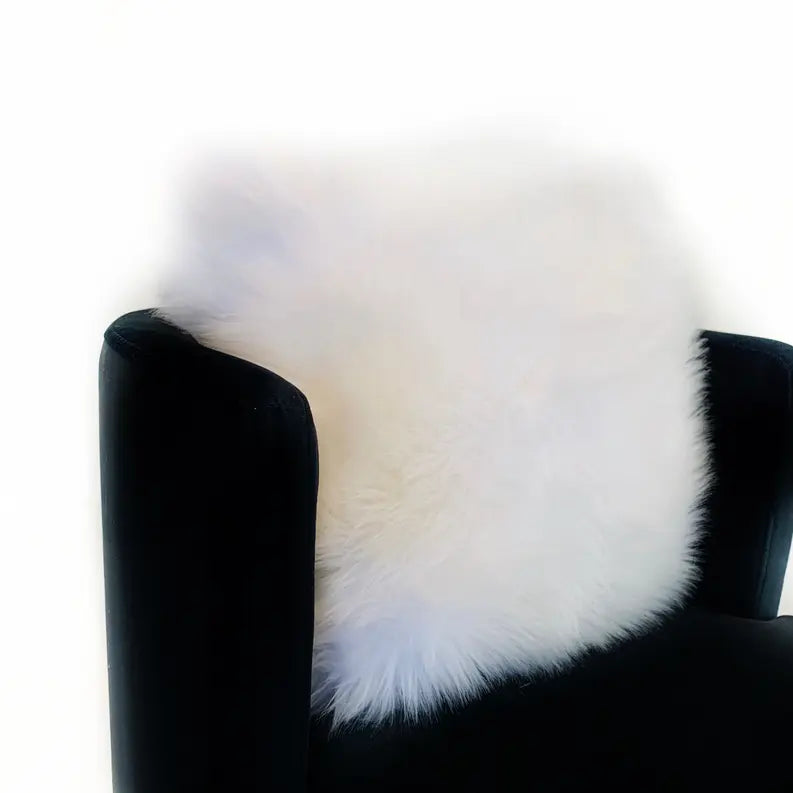 Plutus Off White Mongolian Fur Off White Animal Faux Fur Luxury Throw Pillow Plutus Brands