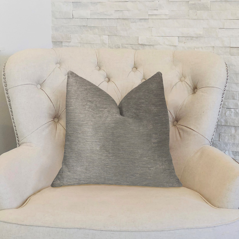 Plutus Pearly Shell Velvet Cream and Ivory Luxury Throw Pillow Plutus Brands