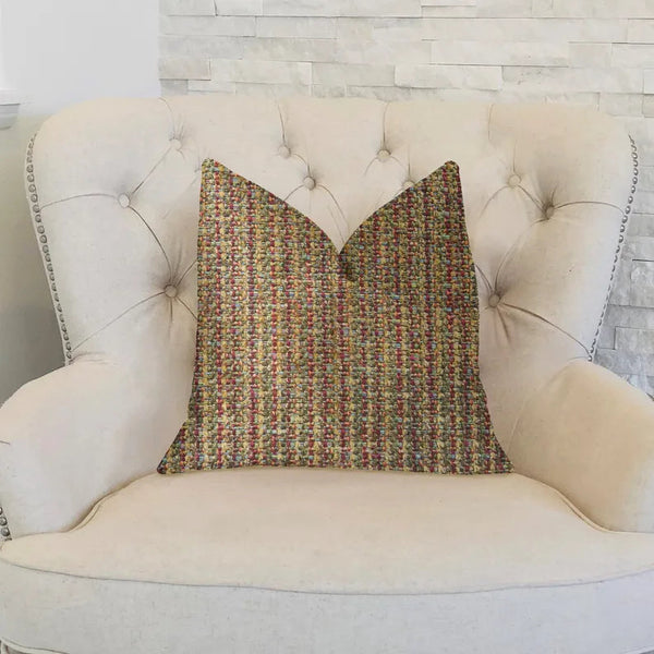 Plutus Prismatic Red and Brown Luxury Throw Pillow Plutus Brands