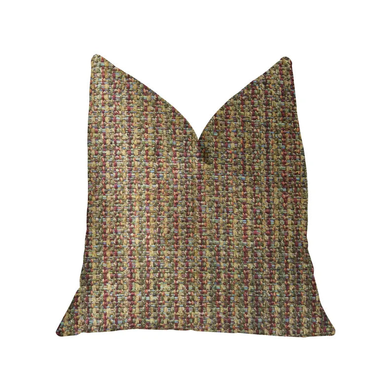 Plutus Prismatic Red and Brown Luxury Throw Pillow Plutus Brands