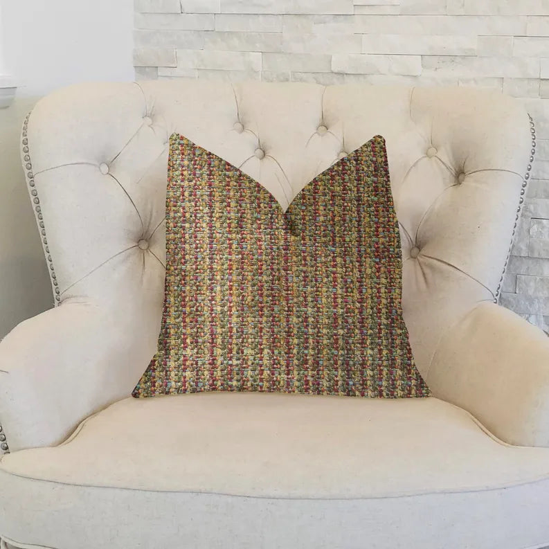 Plutus Prismatic Red and Brown Luxury Throw Pillow Plutus Brands