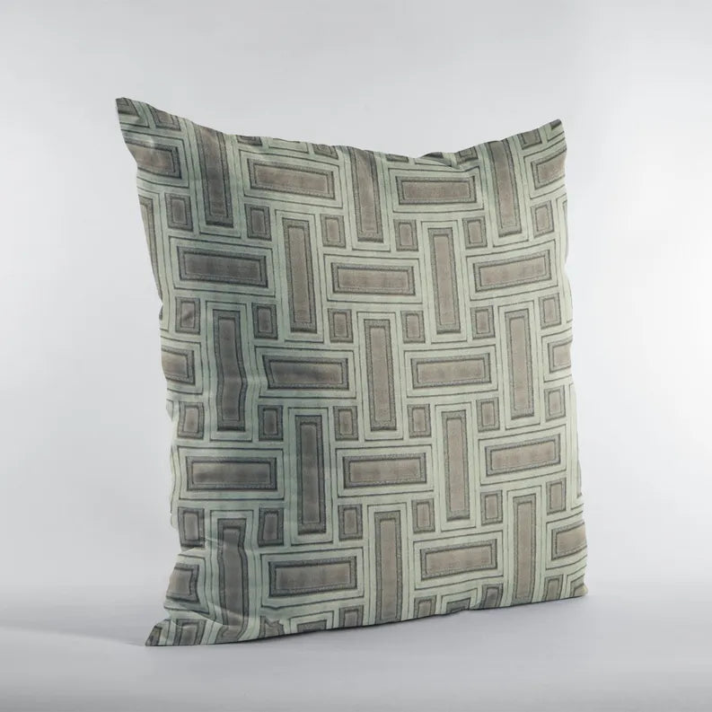 Plutus Truffle Stony Cut Velvet, Some Sparkle To It Luxury Throw Pillow Plutus Brands